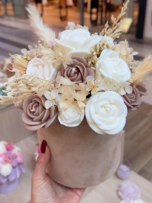 CANDLEBOX M- Beige roses