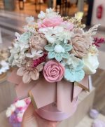 CANDLEBOX S- Pink, beige & green