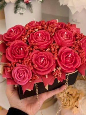 CANDLEBOX S- Red roses bag
