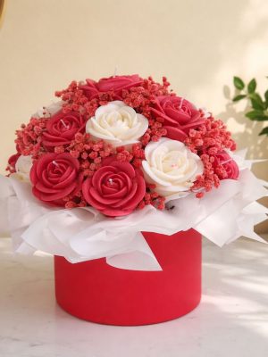 CANDLEBOX L- Red roses