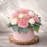 CANDLEBOX L- Powder pink & green