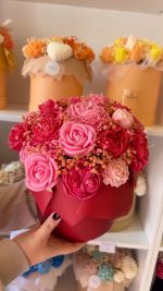 CANDLEBOX L- Red & pink