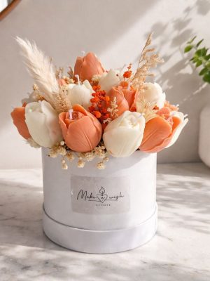 CANDLEBOX S- Orange tulips