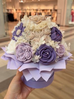 CANDLEBOX M- Purple & beige