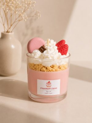 Svijeća u čaši- Strawberry cream L