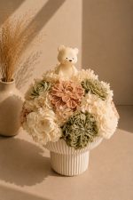 Buket u gipsu- Green & beige teddy